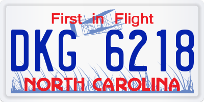 NC license plate DKG6218
