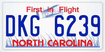 NC license plate DKG6239