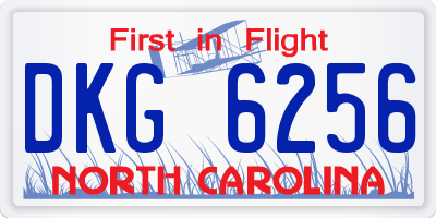 NC license plate DKG6256