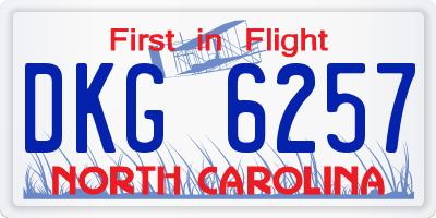 NC license plate DKG6257