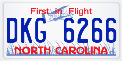 NC license plate DKG6266