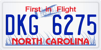 NC license plate DKG6275