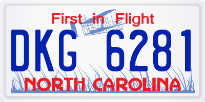 NC license plate DKG6281