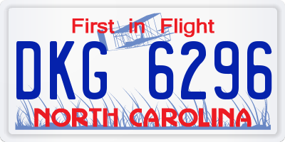 NC license plate DKG6296