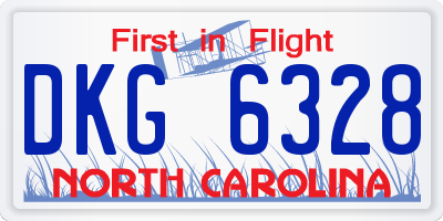 NC license plate DKG6328