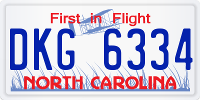 NC license plate DKG6334