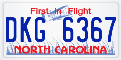 NC license plate DKG6367
