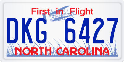NC license plate DKG6427