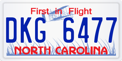 NC license plate DKG6477
