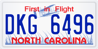NC license plate DKG6496