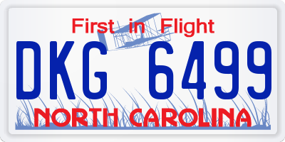 NC license plate DKG6499