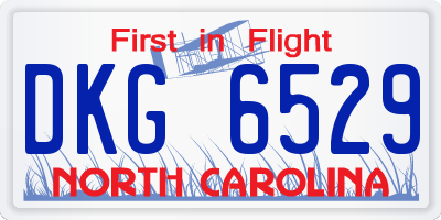 NC license plate DKG6529