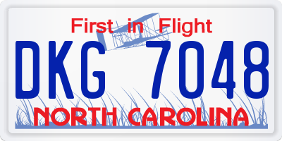NC license plate DKG7048