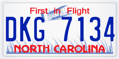 NC license plate DKG7134