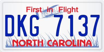 NC license plate DKG7137