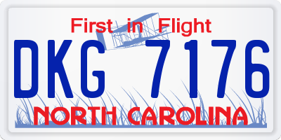 NC license plate DKG7176