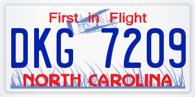 NC license plate DKG7209
