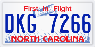 NC license plate DKG7266