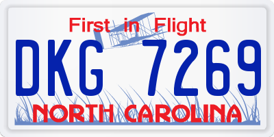 NC license plate DKG7269