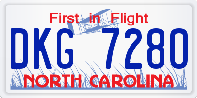NC license plate DKG7280