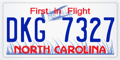 NC license plate DKG7327