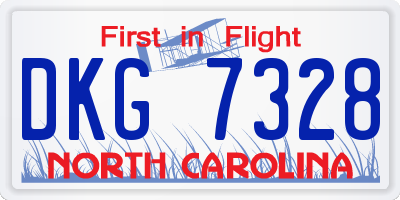 NC license plate DKG7328