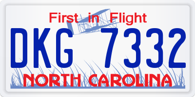 NC license plate DKG7332