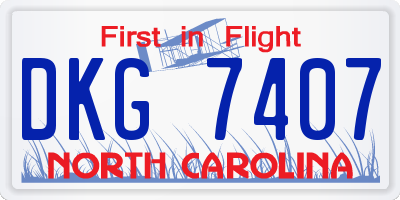 NC license plate DKG7407