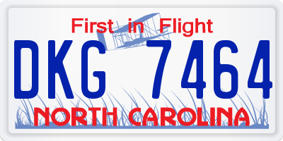 NC license plate DKG7464