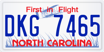 NC license plate DKG7465