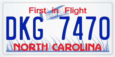 NC license plate DKG7470
