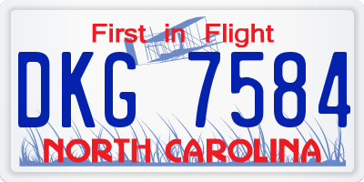 NC license plate DKG7584