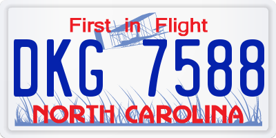 NC license plate DKG7588