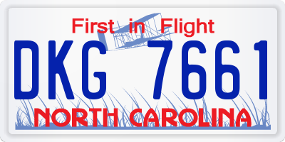NC license plate DKG7661