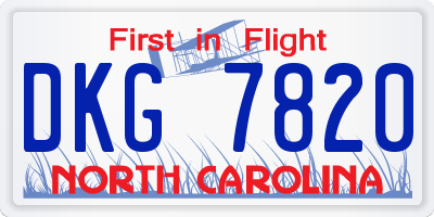 NC license plate DKG7820