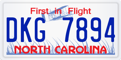 NC license plate DKG7894
