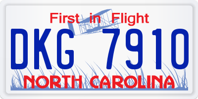 NC license plate DKG7910