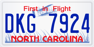 NC license plate DKG7924