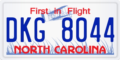 NC license plate DKG8044