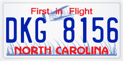 NC license plate DKG8156