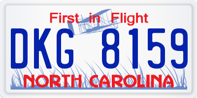 NC license plate DKG8159
