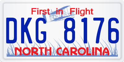NC license plate DKG8176