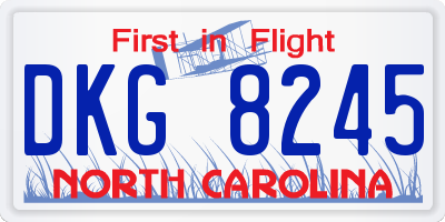NC license plate DKG8245