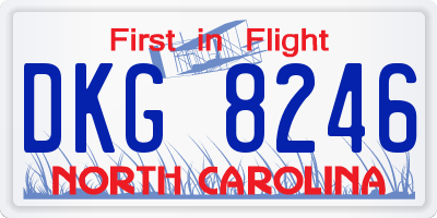 NC license plate DKG8246