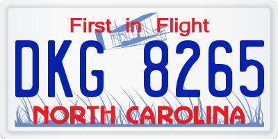 NC license plate DKG8265
