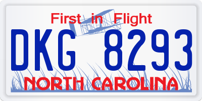 NC license plate DKG8293