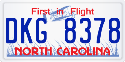NC license plate DKG8378