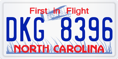 NC license plate DKG8396