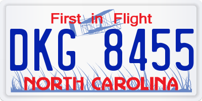 NC license plate DKG8455