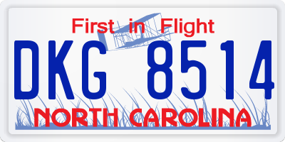 NC license plate DKG8514